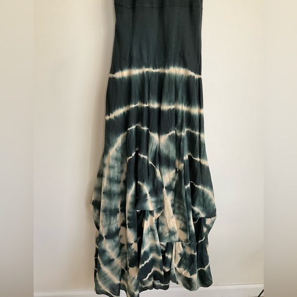 Solitaire Tie Dye Maxi Green Black Tank Dress Festival Brunch Nantucket - Picture 5 of 10